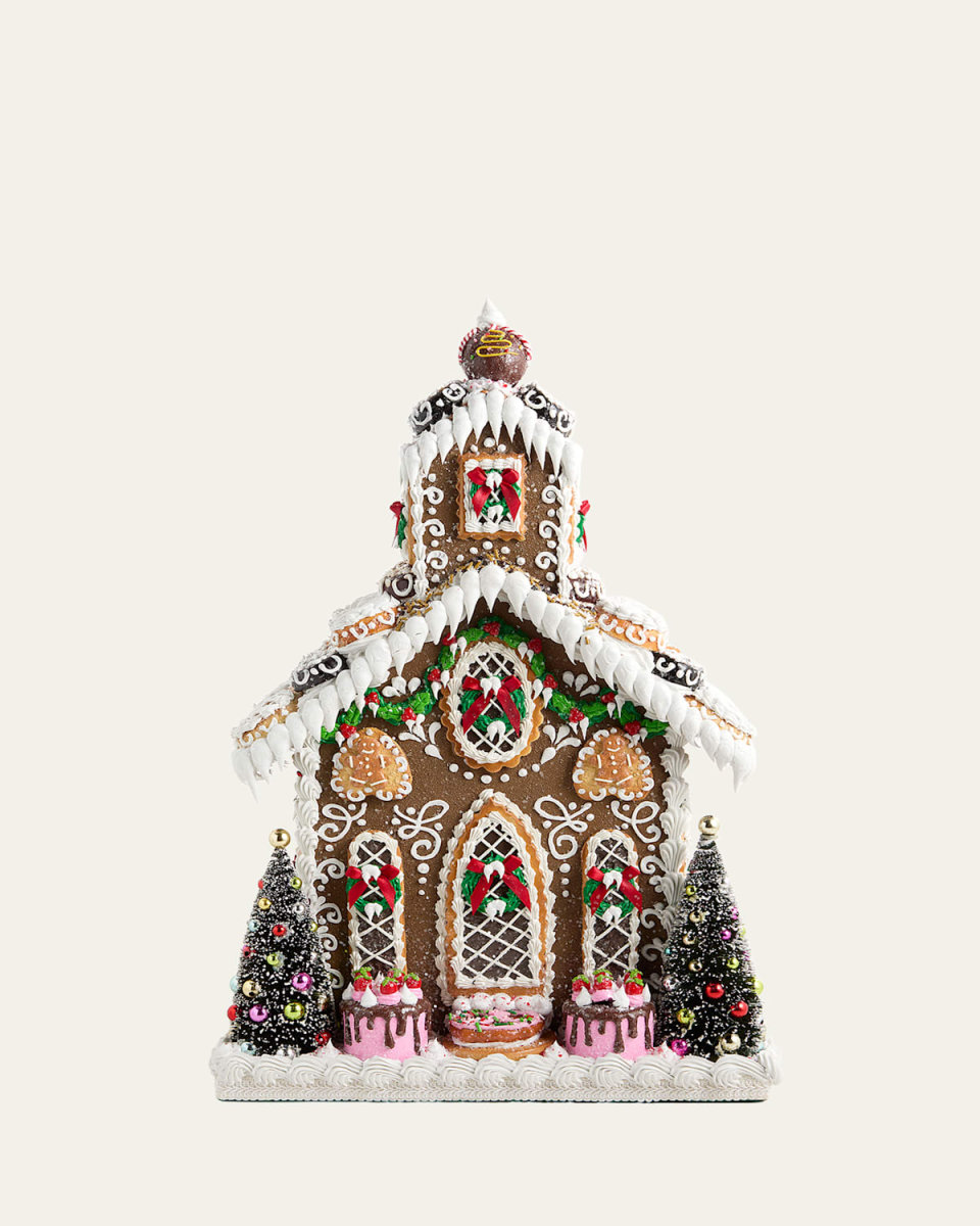 Gingerbread Church Tabletop Decoration